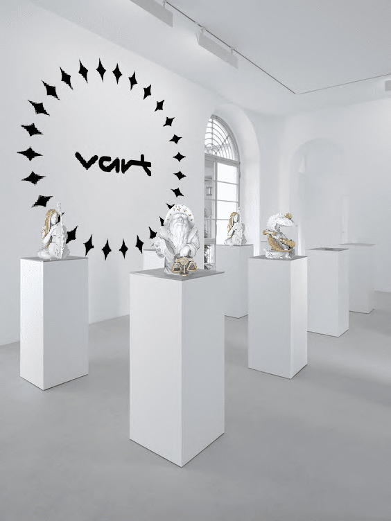 Statuette on green pedestal